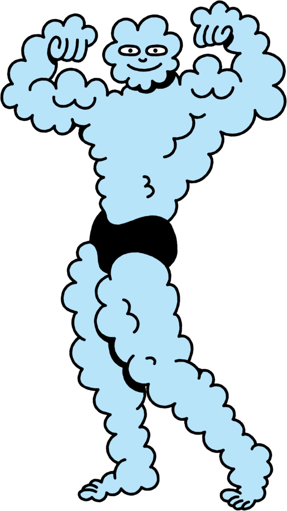 En muskuløs tanke, der symboliserer, at du kan træne teknikken til at blive mentalt stærkere. 