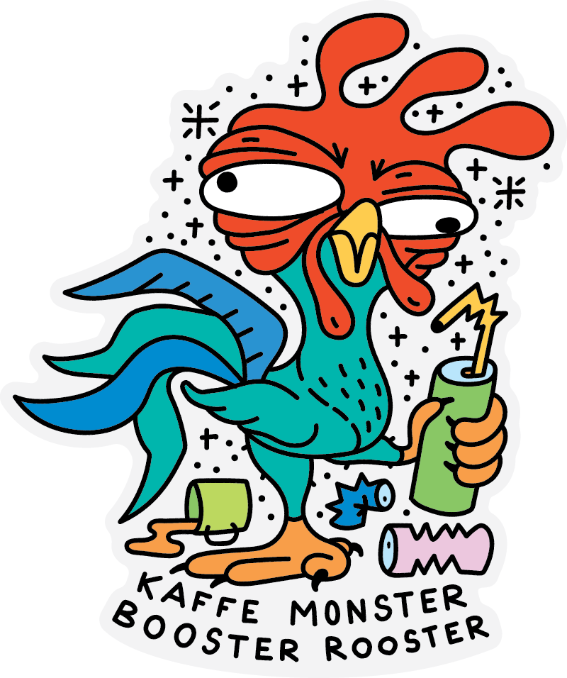 En hane der har drukket for meget koffein