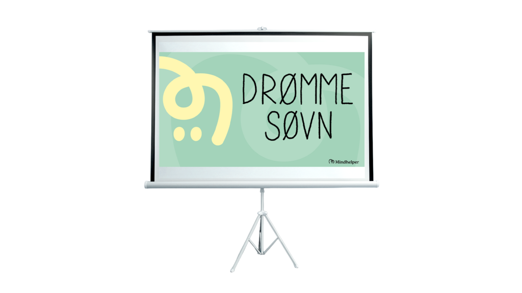 Illustration af vores oplæg 'Drømmesøvn' der vises på et stort lærred.